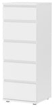 Tvilum Aurora 5 Drawer Narrow Chest in White