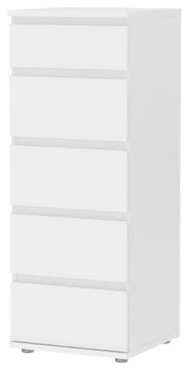 Tvilum Aurora 5 Drawer Narrow Chest in White