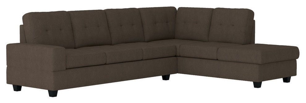 Hedera Sectional Collection, Chocolate color, 2-Piece Set Sectional Sofa