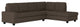 Hedera Sectional Collection, Chocolate color, 2-Piece Set Sectional Sofa