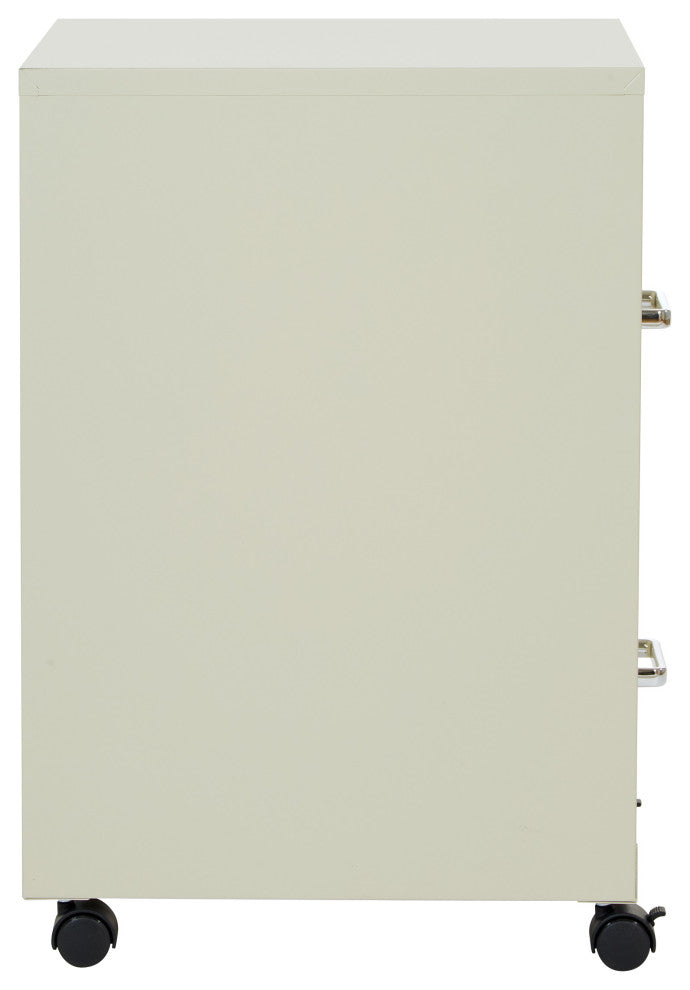 2 Drawer Mobile Locking Metal File Cabinet, Tan