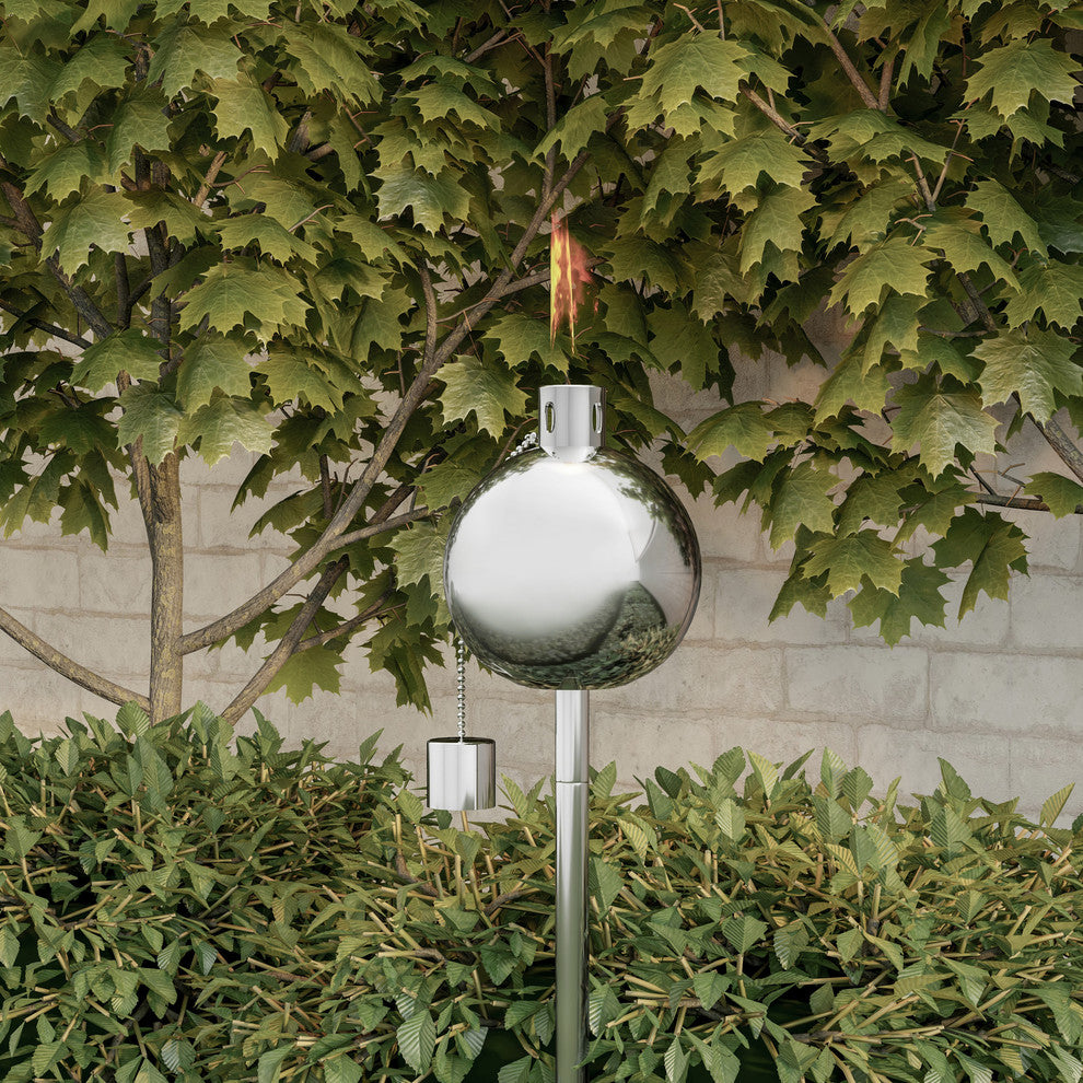 Outdoor Torch Lamp- 45" Steel Fuel Canister for Citronella by Pure Garden