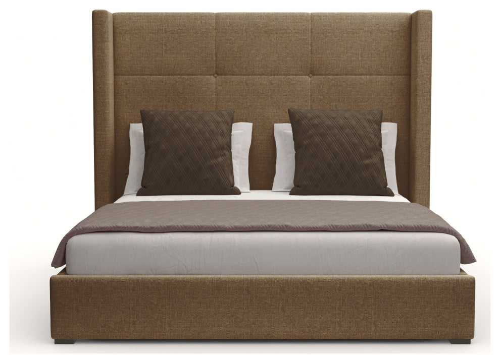 Nativa Interiors Aylet Simple Tufted Bed, Brown, Queen, Medium 67"
