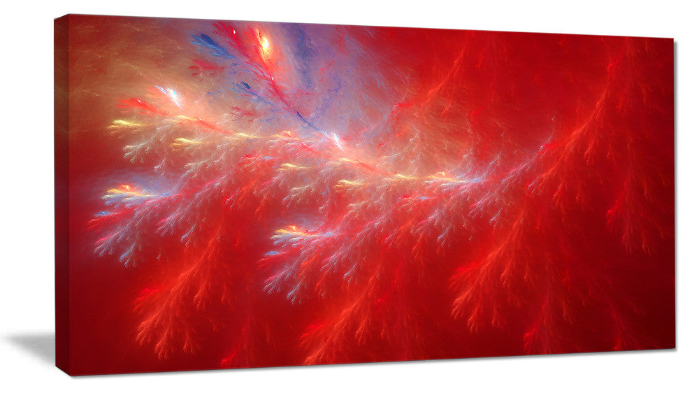 Mystic Red Thunder Sky, Abstract Canvas Art Print, 32x16