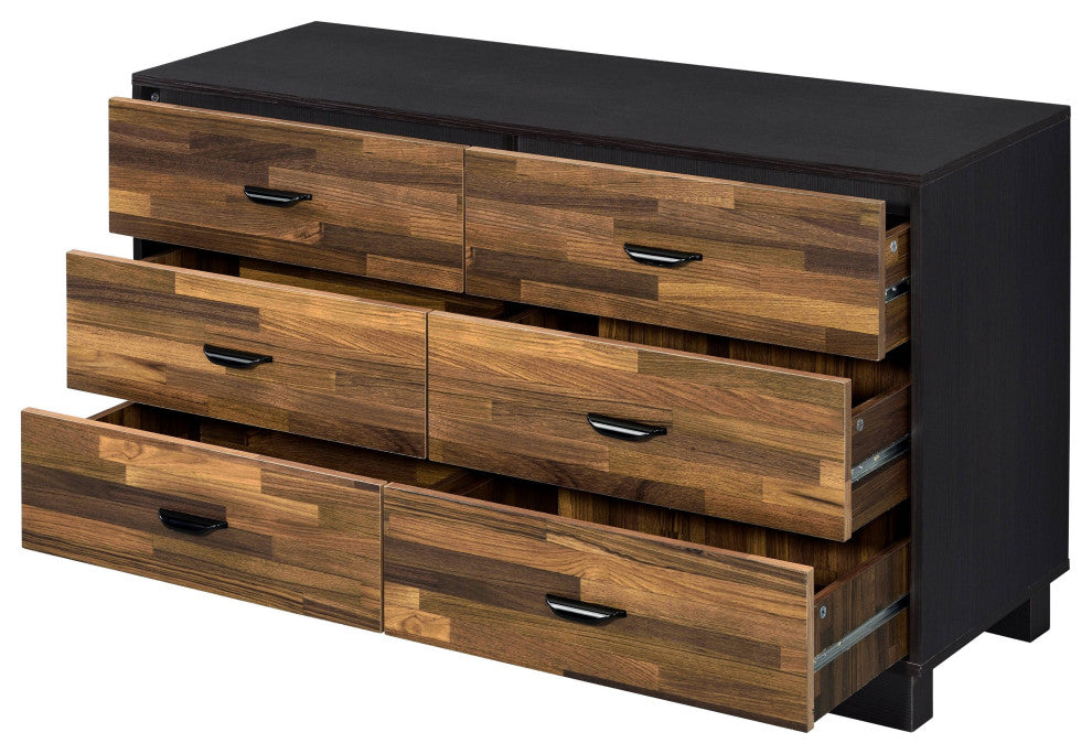 Eos Dresser, Walnut and Black Finish