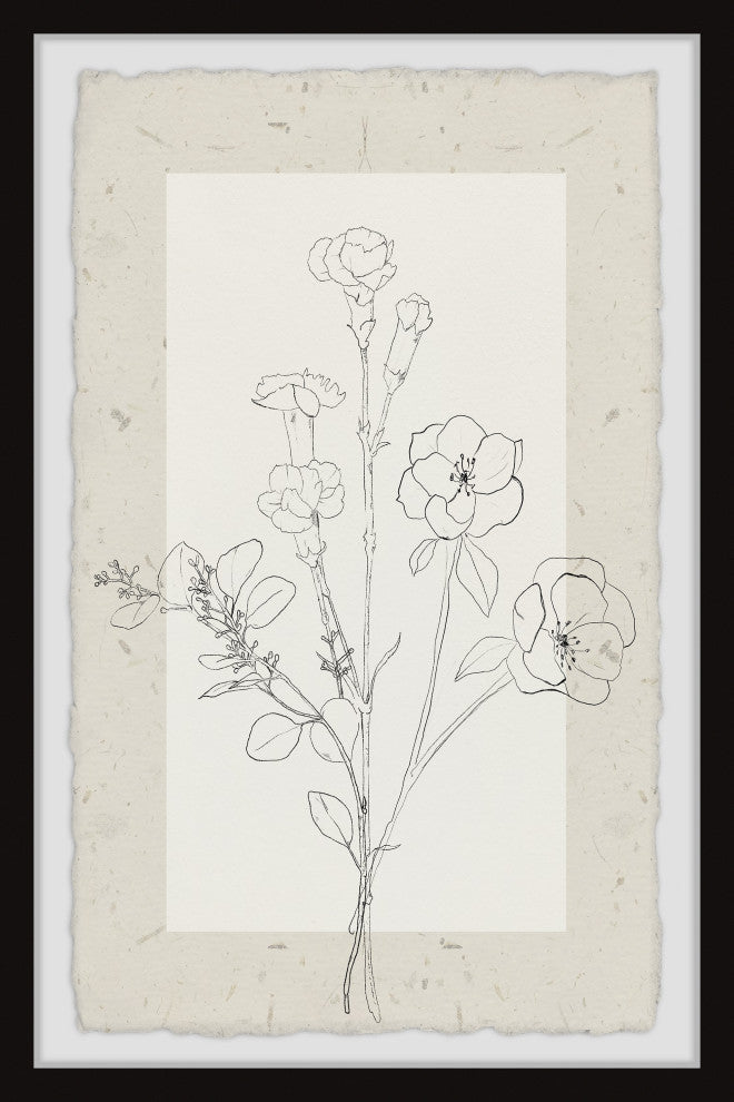 "Flower Line" Framed Painting Print, 24x36