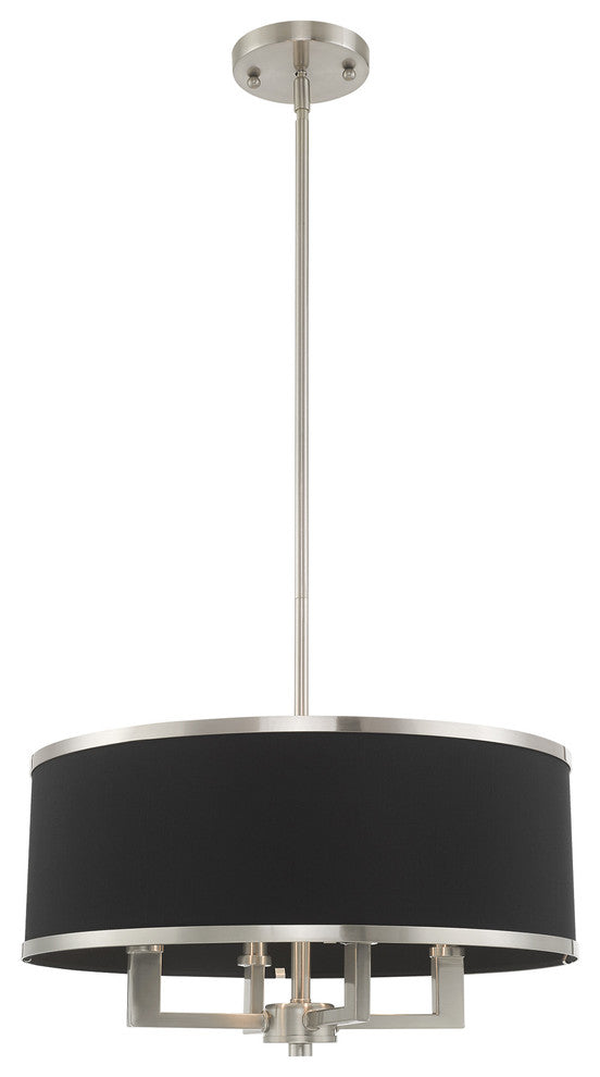 Livex Lighting Brushed Nickel 4-Light Pendant Chandelier
