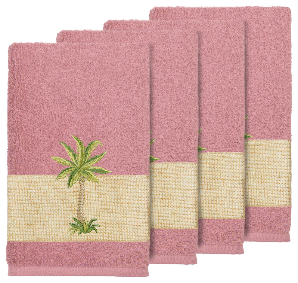 Colton 4-Piece Embellished Bath Towel Set, Tea Rose