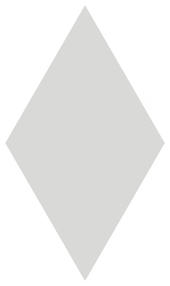 Rhombus Porcelain Tile, Smooth White