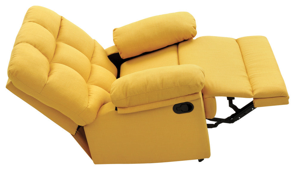 Clarke Rocker Recliner, Yellow Fabric