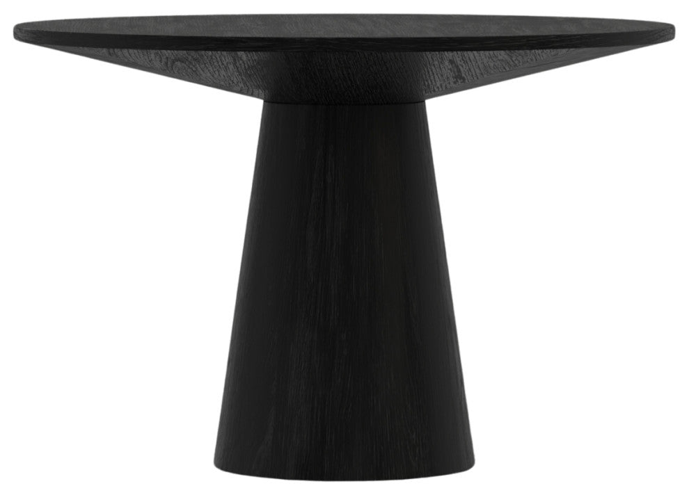 Cove Round 47" Dining Table, Vintage Black, Natural