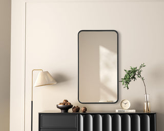 Home Living Contour Metal Rectangle Mirror 20x36, Black
