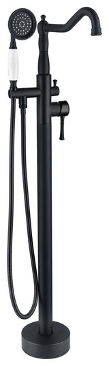 Single Handle Classical Freestanding Bathtub Faucet with Hand Shower Hand, Matte Black