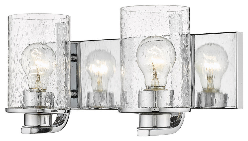 Zlite 492-2V-CH 2-Light Vanity, Clear Seedy