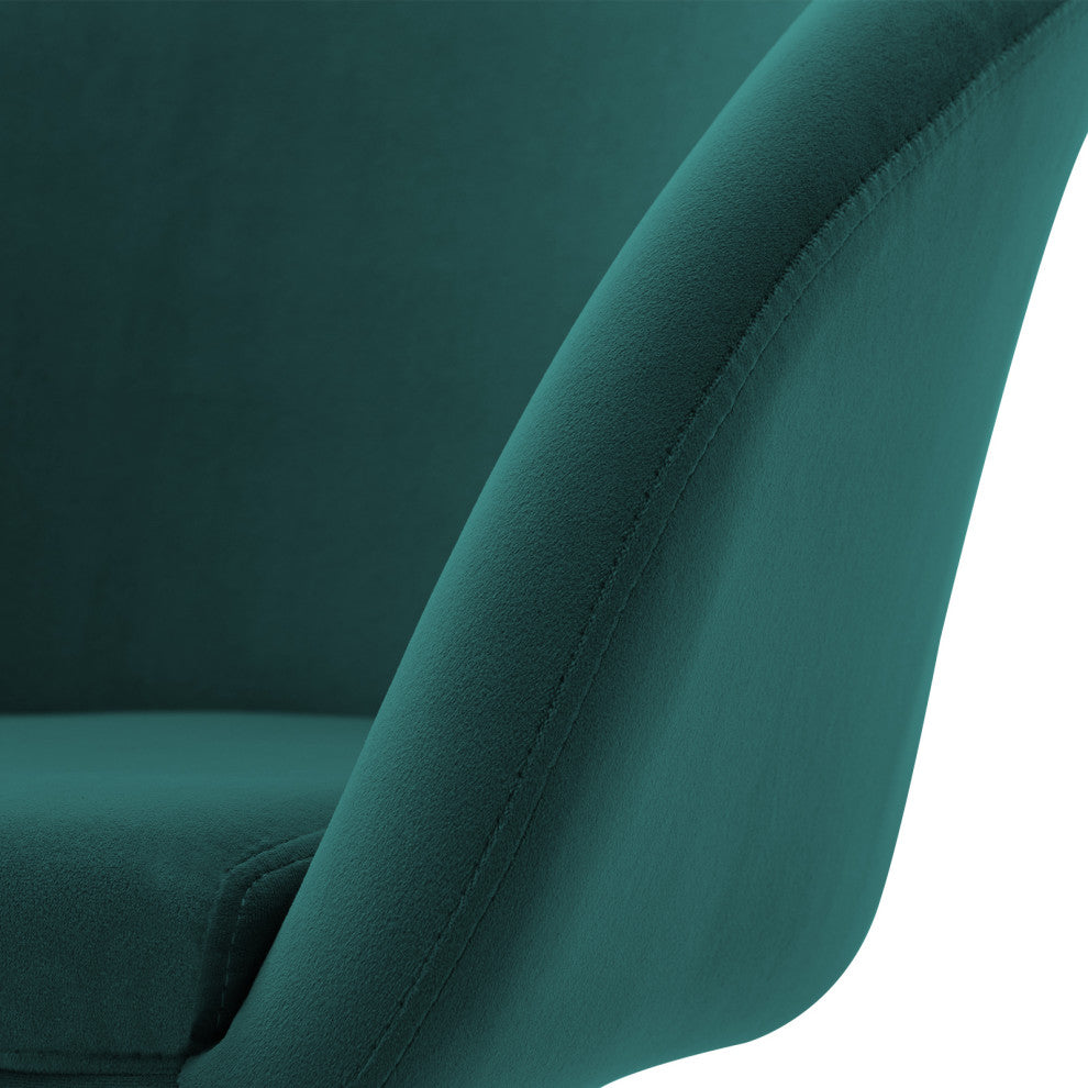 Minimalist Swivel Barrel Chair, Atrovirens-Velvet