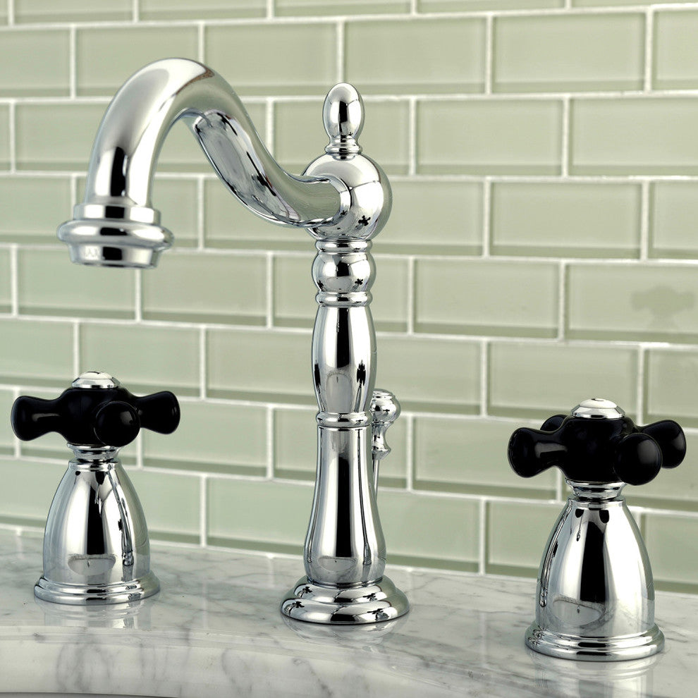 Kingston Brass Widespread Bathroom Faucet With Retail Pop-Up, Polished Chrome