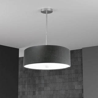 4-Light Incandescent Pendant, Polished Chrome/Black Shade