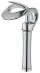 Elegant Waterfall Bathroom Faucet, Single Handle, Solid Brass, Chrome, Long