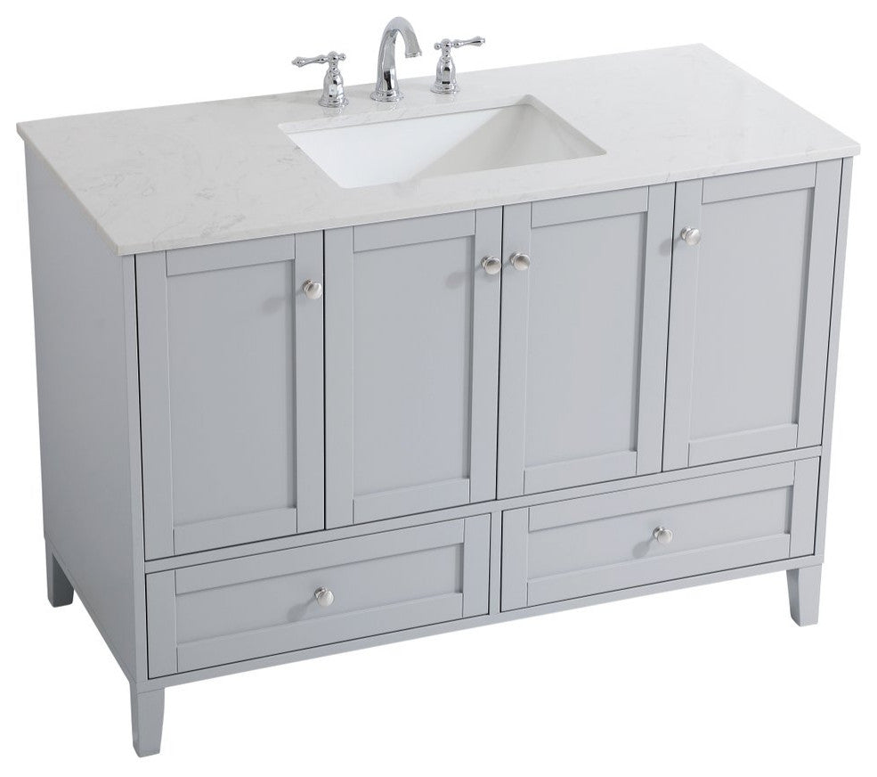 22" Traditional Grey-Light Bathroom Vanity