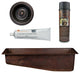 28" Rectangle Hammered Copper Slanted Bar/Prep Sink, 3.5" Drain Opening