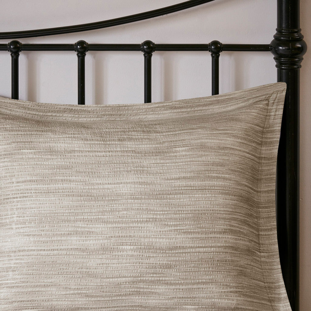 Madison Park Walter 7 Piece Printed Seersucker Comforter Set, Taupe