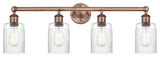 Hadley 4-Light 32" Bath Vanity Light, Antique Copper Finish, Clear Shade