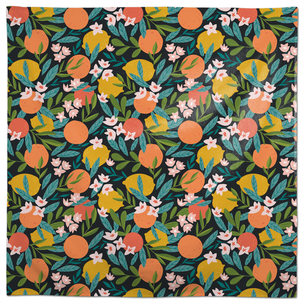 Citrus Fruit Black 2 58x58 Tablecloth