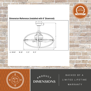 Galileo 22" Ceiling Fan Satin Nickel and Black