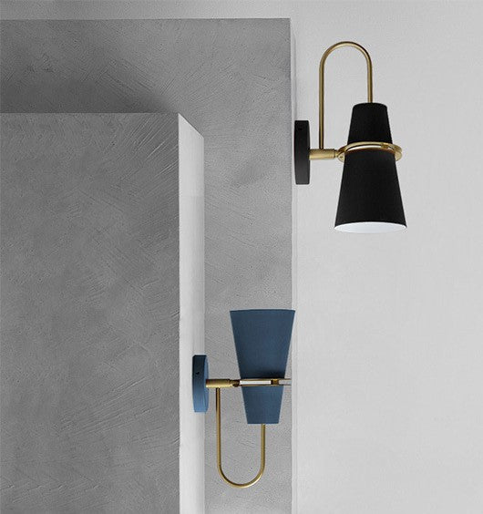 Kandersteg | Wall Lamp in the Shape of Truncated Cone, Blue