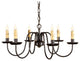 Sheraton Six Arm Chandelier in Black
