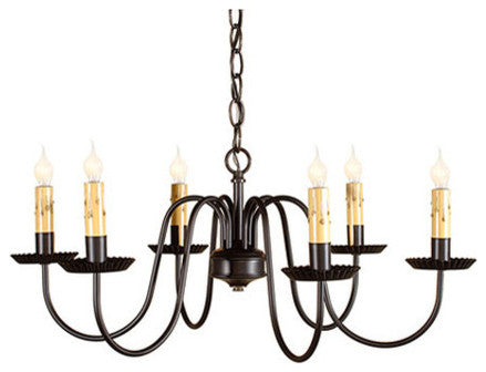 Sheraton Six Arm Chandelier in Black