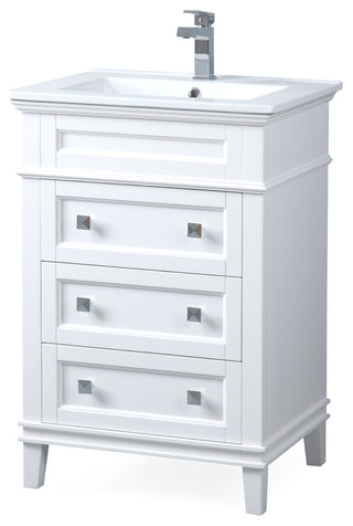 24" Felix Modern Sink Bathroom Vanity, White