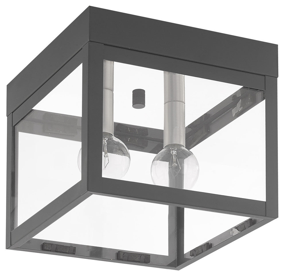 Livex Lighting Scandinavian Gray 2-Light Outdoor Ceiling Mount