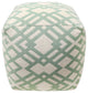 White Machine Woven Lory Pouf, 18" Cube