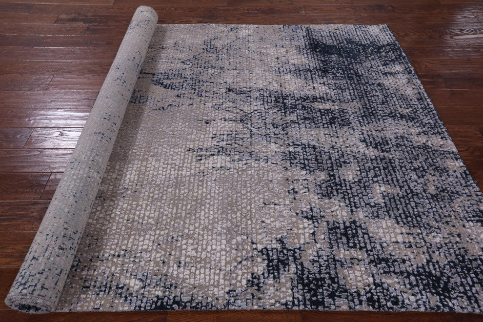 Wool and Silk Modern Handmade Rug 5' 6" X 8' 1" Q7139
