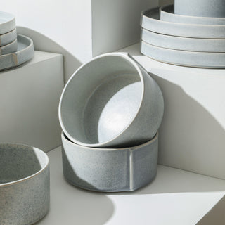 Stone Lain Bao Stoneware Bowl Set of 4, Blue-Grey