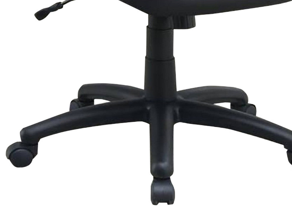 Benzara BM266486 Office Chair With Curved Cut Out Padded Back, Black and Red