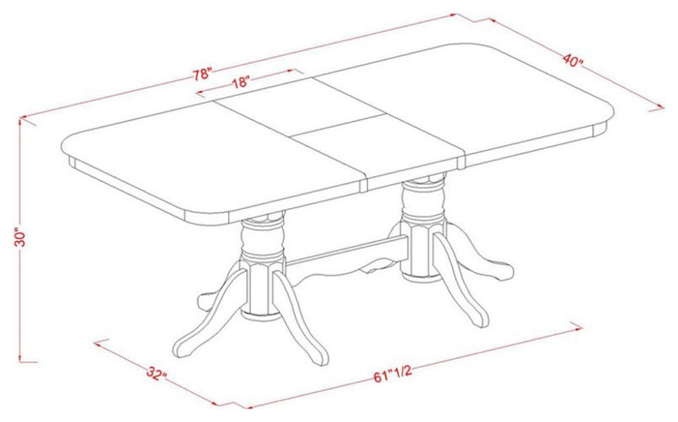 Atlin Designs 7-piece Dining Set with Linen Seat in Saddle Brown