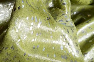 5'x7' Scotland Cowhide Rug, Lime and Silver