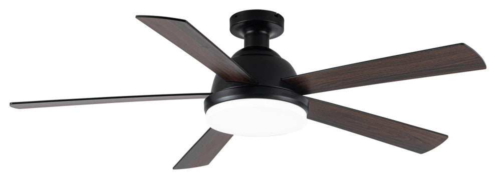 52-inch Modern Wood Black LED Ceiling Fan with Remote