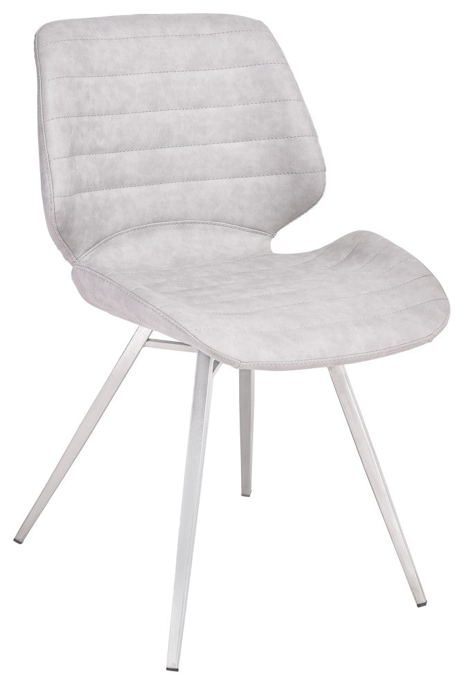 Valor Contemporary Dining Chair In Vintage Gray Faux Leather, Set of 2