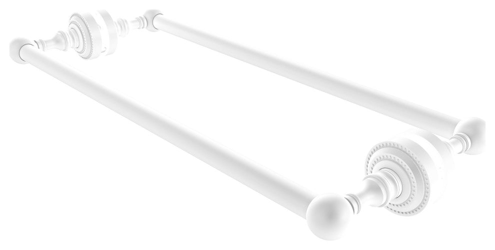 Dottingham 18" Back to Back Shower Door Towel Bar, Matte White