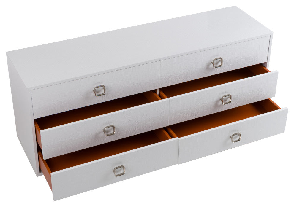 AandX Victoria White Crocodile Dresser