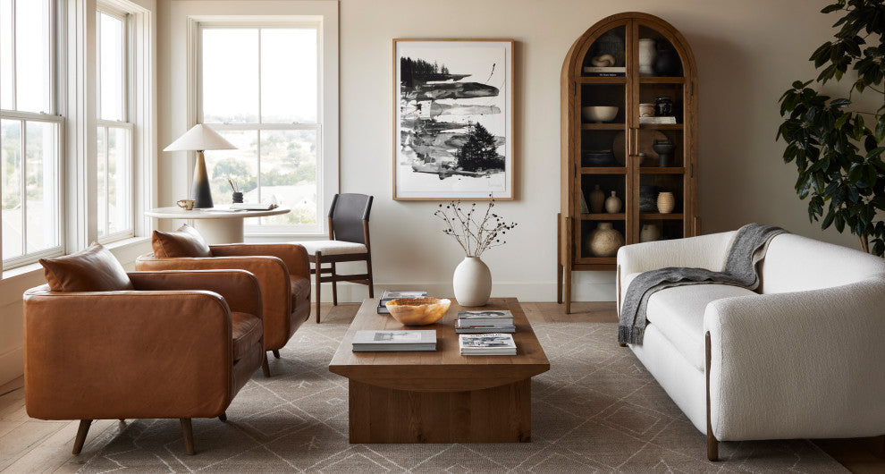 Lyla Sofa, 86" Kerbey Ivory, Distressed Natural