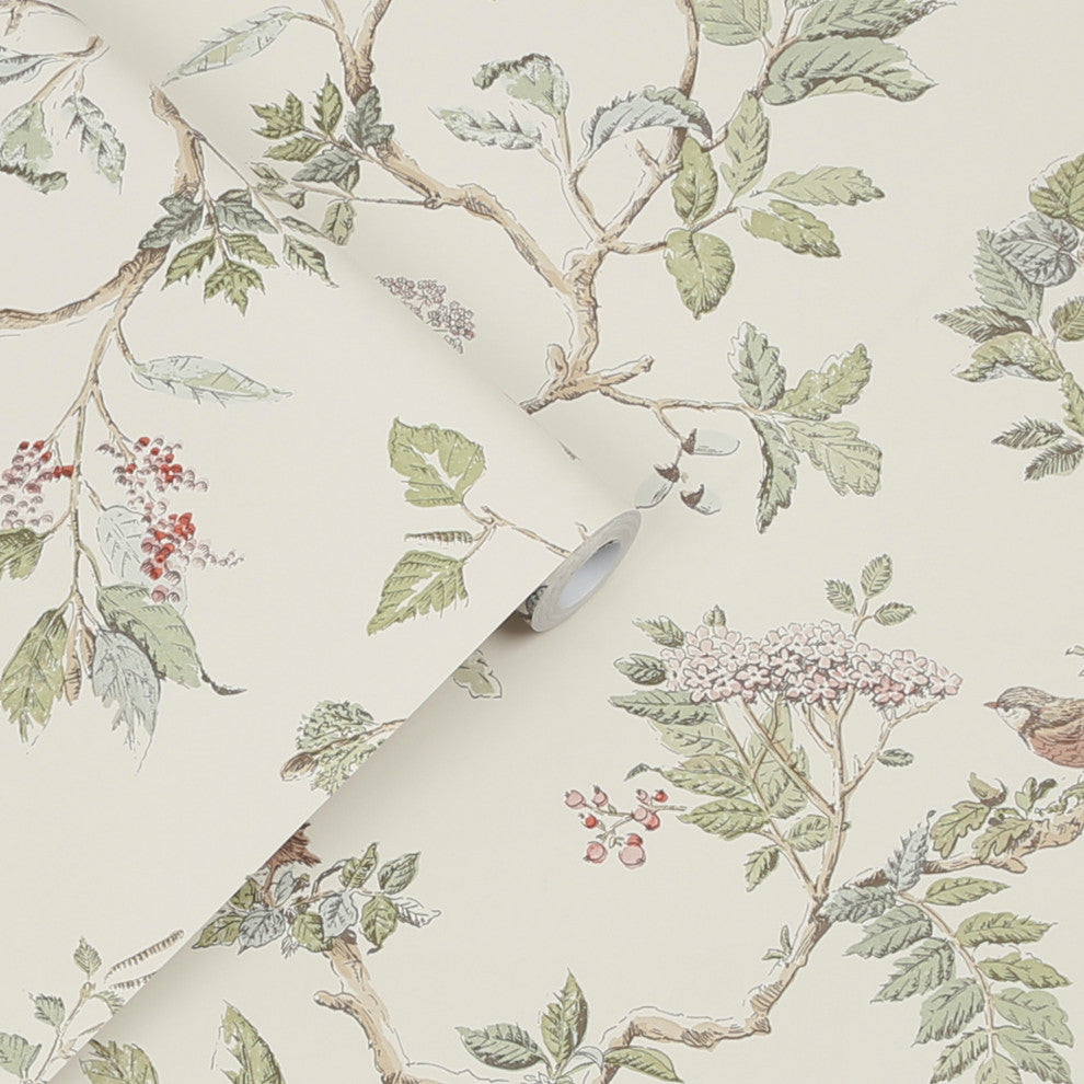 Laura Ashley Elderwood Wallpaper, Natural
