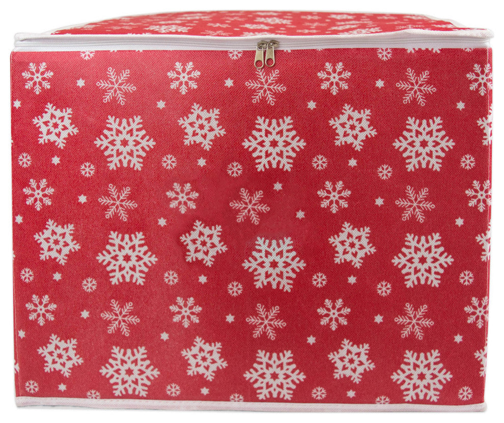 DII Snowflake Print Ornament Storage Large