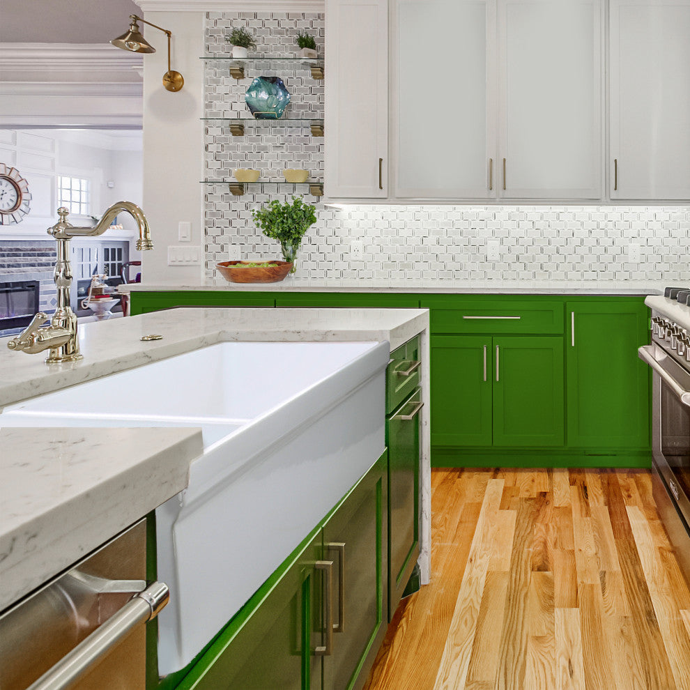 90/10 Reversible Double Bowl Italian Fireclay Farmhouse Sink