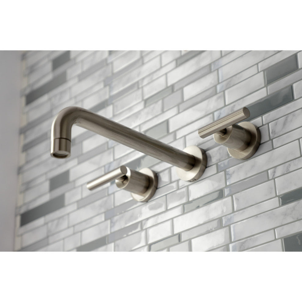 KS8028CML Two-Handle Wall Mount Tub Faucet, Brushed Nickel