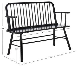 Safavieh Lucilia Spindle Bench, Black