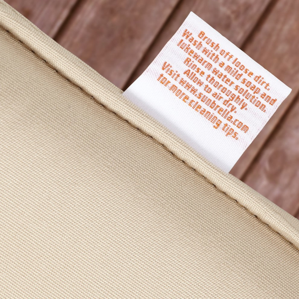 Preston Sunbrella Outdoor Lumbar Pillow Set of 2, Beige and Gray, 20x13